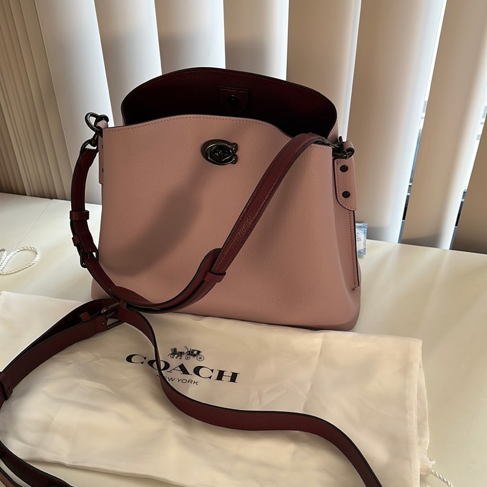 Coach Willow Shoulder Bag In Color Block Ice Purple Multi